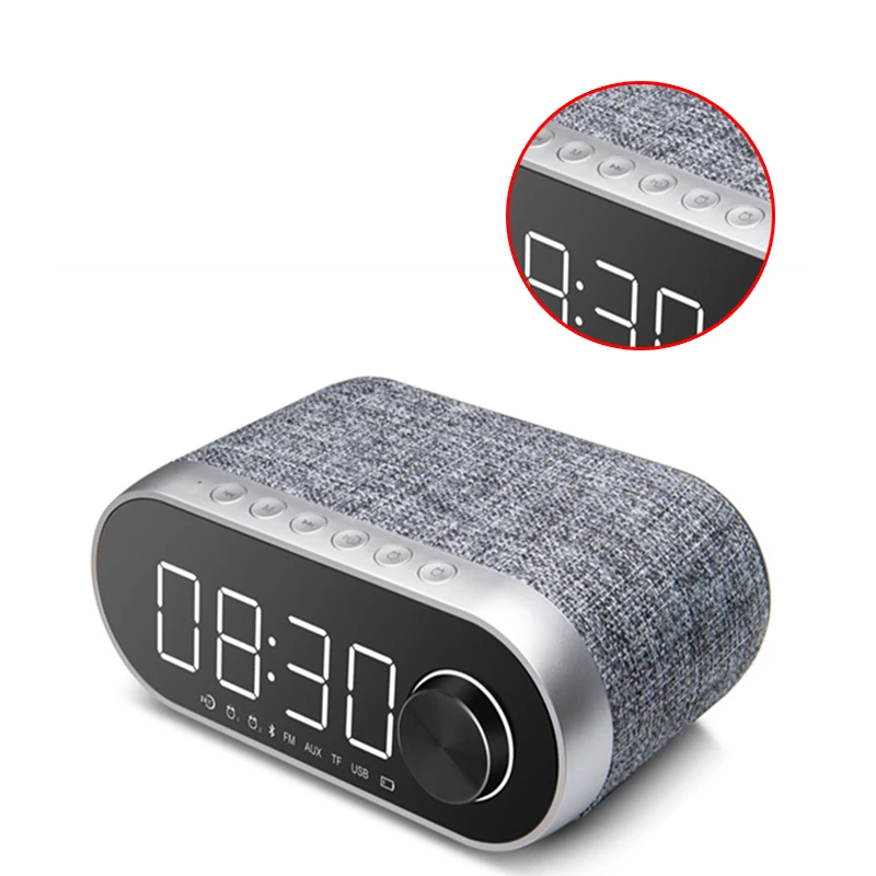 Bluetooth Speaker Wireless Portable LED Alarm Clock Multifunction Speaker