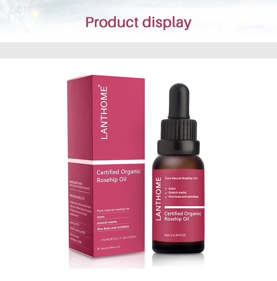 Firstsun Pure Organic Rosehip Oil Antioxidantfor Scars Fine Lines Wrinkles Stretch Marks Improve Skin Elasticity Firmness