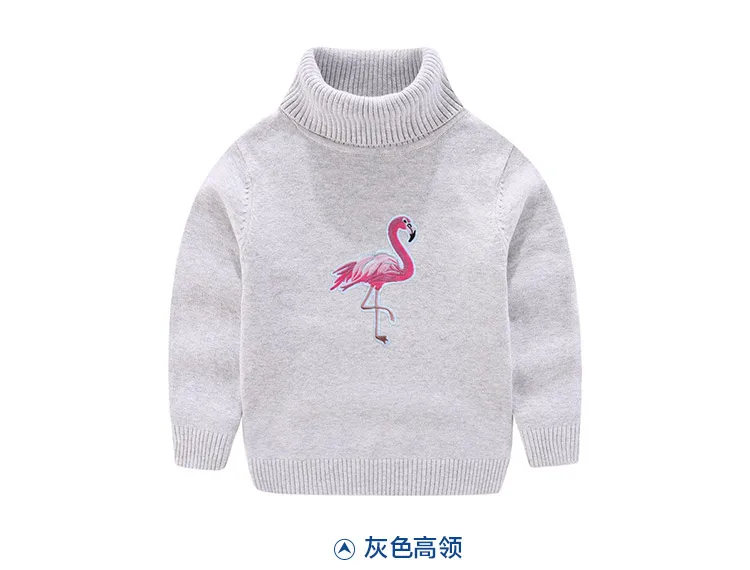 INS/Лидер продаж; детская одежда; женская одежда для крупных детей; Одинаковая одежда для родителей и детей; Детский свитер с высоким воротником и рисунком фламинго