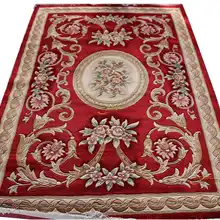 Ковер винтажный шерстяной французский ковер из толстого плюша, красный ковер 91X152 см, 3'X5'