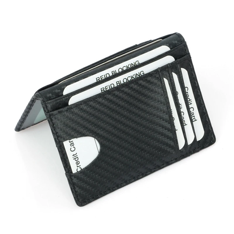 Black Carbon Fiber Thin Credit Card Holder Slim RFID Wallets Pu Leather Driver License Cover Holder For Men Card Wallet wallet card holder card holder credit card holder credit card wallet card wallet id card holder id card case wallet card bag business card holder document card wallet