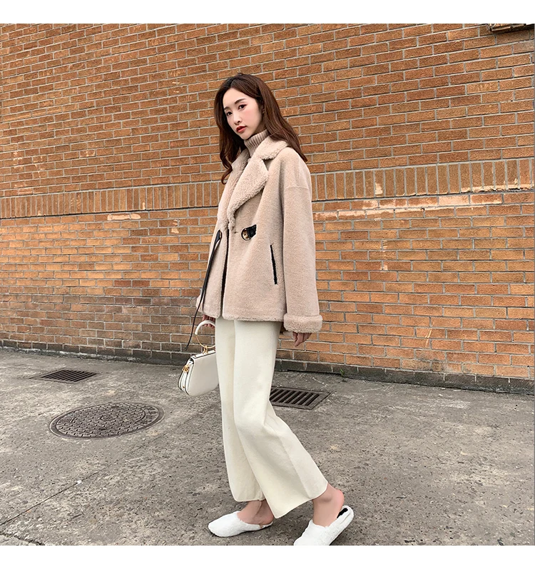 

Shearling Sheep Fur 100% Wool Coat Autumn Winter Jacket Women Clothes 2020 Lamb Fur Korean Jackets Chaqueta Mujer MY3555 s