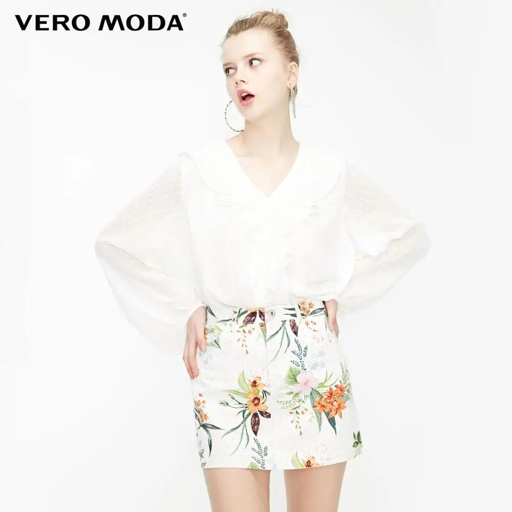 Vero Moda женская джинсовая юбка из хлопка в пляжном стиле с принтом, стразы | 319237534