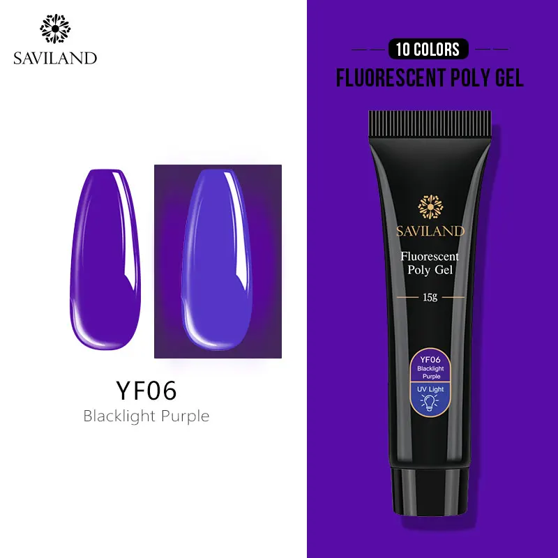 YF06 SAVILAND флуоресцентный полигелевый неоновый 15 мл быстростроительный УФ светодиодный Гель-лак для наращивания ногтей - Цвет: YF06