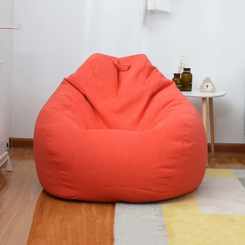 Большой маленький ленивый BeanBag чехлы для диванов стулья без наполнителя льняная ткань шезлонг кресло мешок пуф слоеного дивана татами гостиной - Цвет: Красный