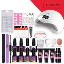 Набор гелей для ногтей 48 Вт УФ светодиодный светильник для гель-лака для ногтей поли гель быстрое наращивание ногтей набор для ногтей гель продлевающий половой акт набор Инструменты для маникюра