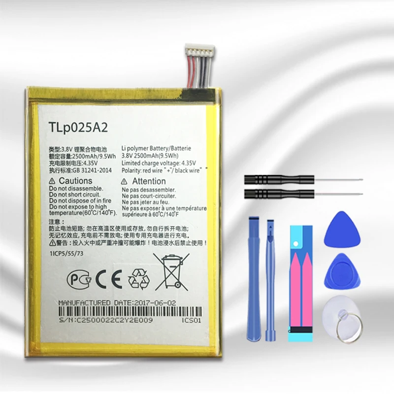 Мобильный аккумулятор TLp025A2 для Alcatel One Touch Onetouch POP C9 Dual 7047D Idol X Plus OT 6043D 8000D 8008D 2500mAh