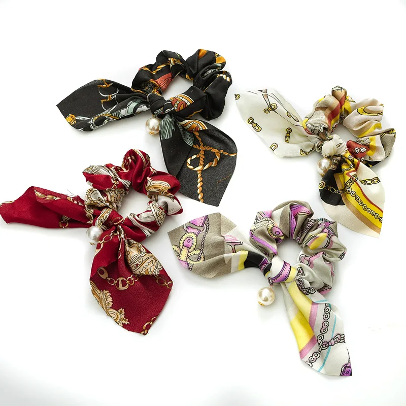 Трансграничной в европейском и американском стиле стиль с жемчужным кулоном кишки кольцевая цепь Amazon ткань кролик Ушастый лентой Для женщин H