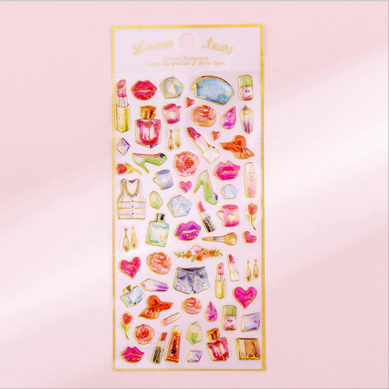 30packs Colorful Crystal Epoxy Planner Sticker Fruit DIY Scrapbook Sticker Diary Sticky Vsco Girl Phone Decoration Stickers
