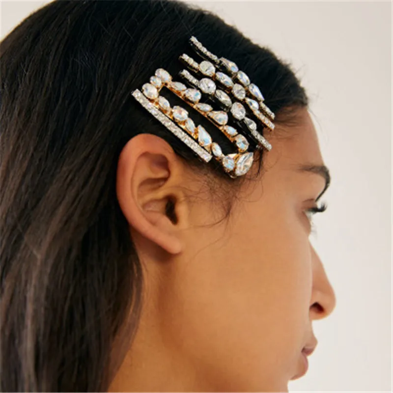 Женские заколки для волос корейский стиль ручная работа белый циркон стразы