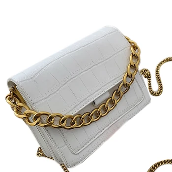 

AUAU-Summer Bag Female Crocodile Pattern Messenger Bag Ladies Chain Handbag Fashion Shoulder Small Square Bag