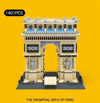 

1401pcs 8021-5223 World Famous Architecture Building Blocks The Triumphal Arch of Paris Big Size Diy Blocks Toy No Box