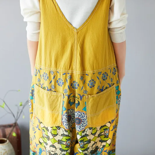 Wide Leg Dungarees with Pockets 5