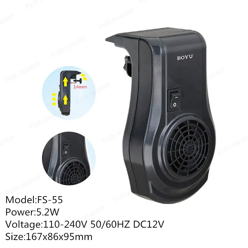 12V Low Noise Fish Tank Coldwind Cooling Fan Hang On Water Plant Cooler Temperature Control Marine Aquarium Coral Reef 