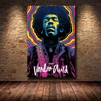 

Famous Rock Star Jimi Hendrix Creative Poster Canvas Painting HD Printing Decorative Painting Living Room Decoration