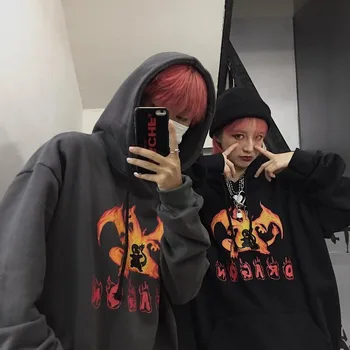 

Cute Dragon Hoodies Women Funny Pullover Hooded Cartoon Pokemon Sweatshirts Streetwear Casual Hooded Tops Jackets Coat Unisex