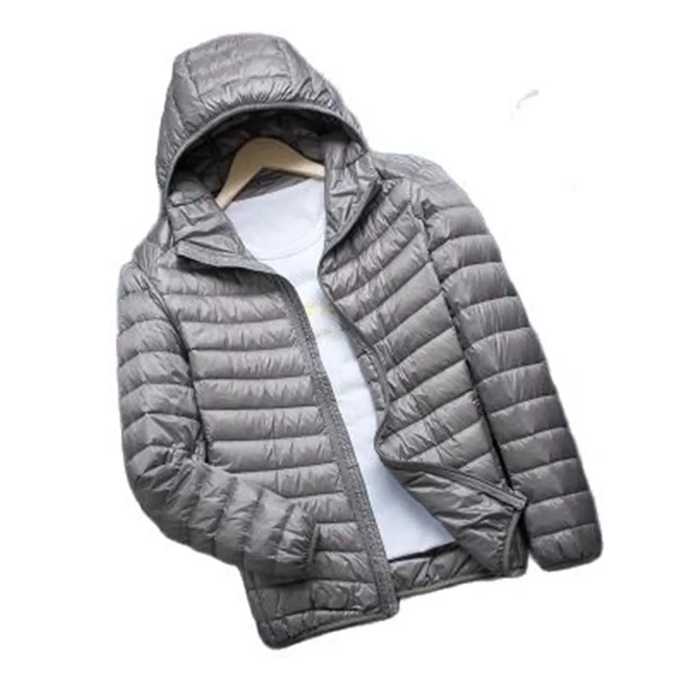 New Brand Autumn Winter Light Down Jacket Men's Fashion Hooded Short