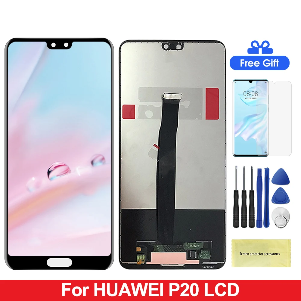 ЖК дисплей 5 8 дюйма для Huawei P20 с сенсорным экраном и дигитайзером со сканером