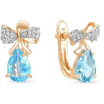 

Magic Stones earrings with Topaz and cubic zirconia in red gold