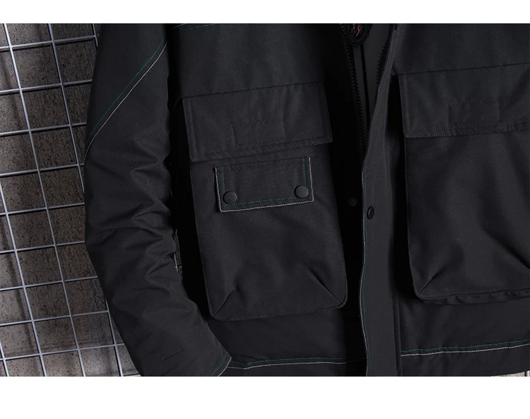 LEGIBLE Parka Men Coats Winter Jacket Men Thicken Warm Hooded Pocket Patchwork Outwear Men Coat Casual Men's Winter Jackets