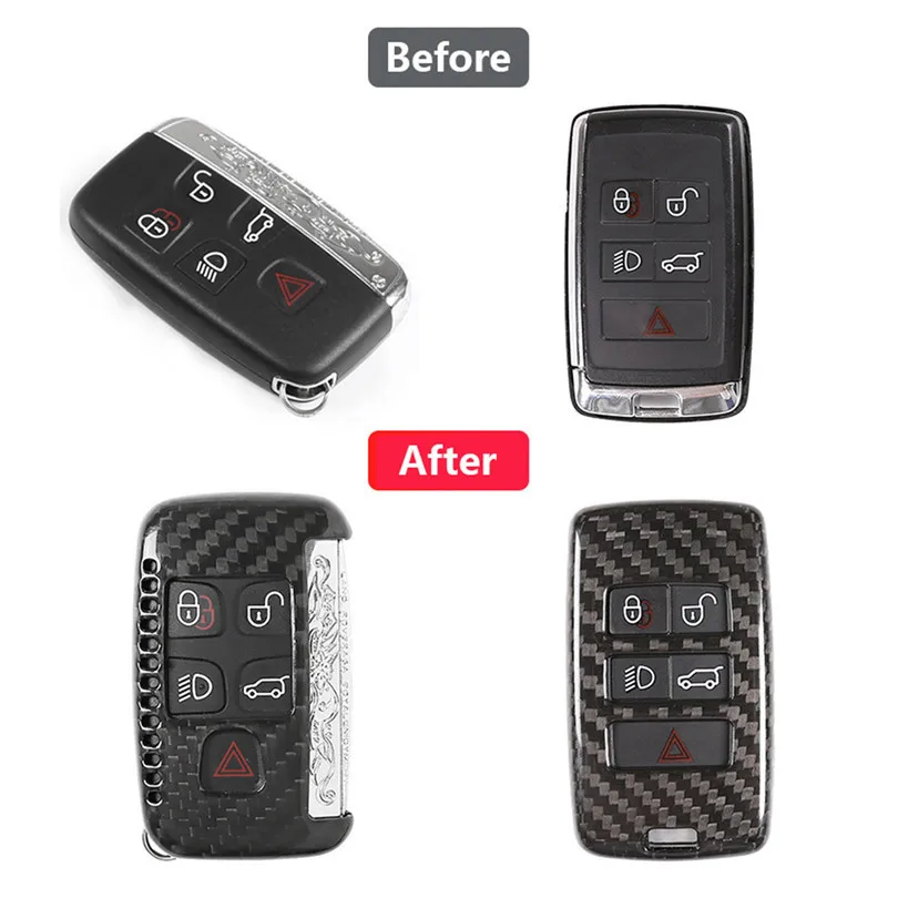 Чехол для ключей из настоящего углеродного волокна для Land Rover Discovery 5 Discovery Sport Range Rover Sport Evoque Velar автомобильные аксессуары