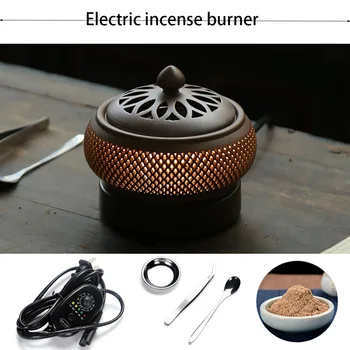 

Electric ceramic incense burner Home decorative Burner Aromatherapy Stand Creativity Censer Holder Essential oil Night light
