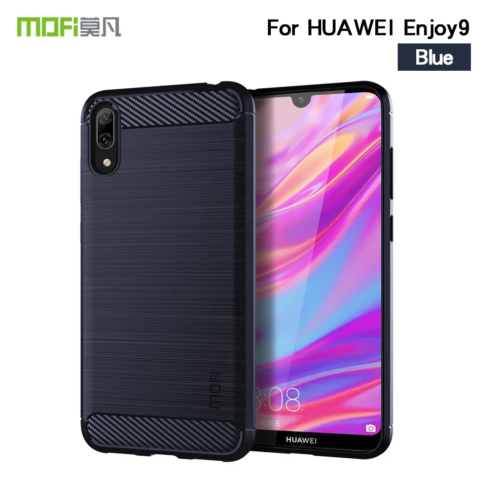 Blue Защитный чехол Mofi для huawei Enjoy 9 силиконовый чехол для задней крышки противоударный чехол для телефона для huawei Enjoy 9 чехол для телефона - Цвет: Blue