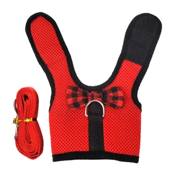 

Rabbit rope pet traction rope rabbit rope rabbit chest strap Xiao Mao chain walking rabbit rope breathable chest back grid cloth