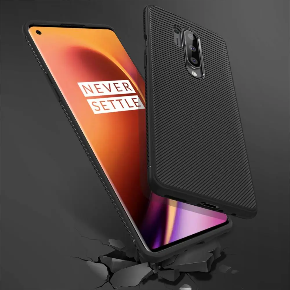 Чехол Lenuo для OnePlus 8 1 + чехол Pro Ударопрочный Мягкий ТПУ/углеродное волокно матовая