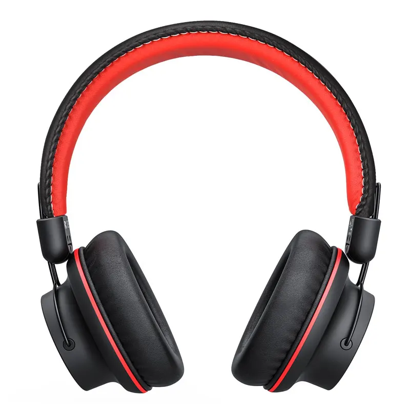 Mpow Топ H1 беспроводные наушники HD Hi-Fi стерео наушники с шумоподавлением с микрофоном над ухом Bluetooth гарнитура для iPhone - Цвет: Black with Red