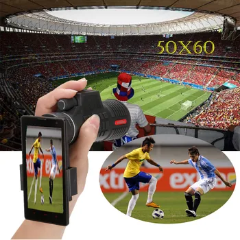 50X 望遠鏡ズーム携帯電話レンズ 50X60 ズーム光学 hd レンズ単眼望遠鏡 + 三脚 + クリップユニバーサル電話