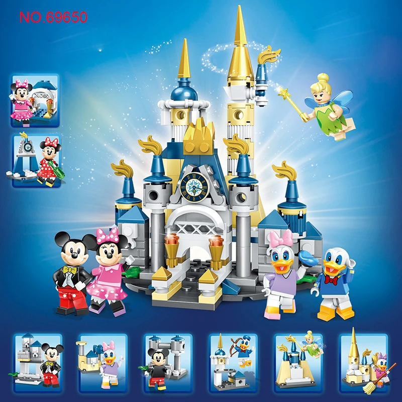 

new 69650 Disney Dream blocks Castle Play Set Mickey Minnie Duck model blocks kids toy gift