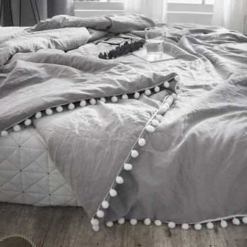 

Solid Summer Quilt Comforter Soft Quilted Blanket Throw Bed Cover Coverlet Breathable Duvet Bedspread Washable Patchwork Bedding