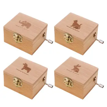 

Wooden Music Box Multiple Music Random Engraved Musical Case Toys Kids Creative Gift 72XC