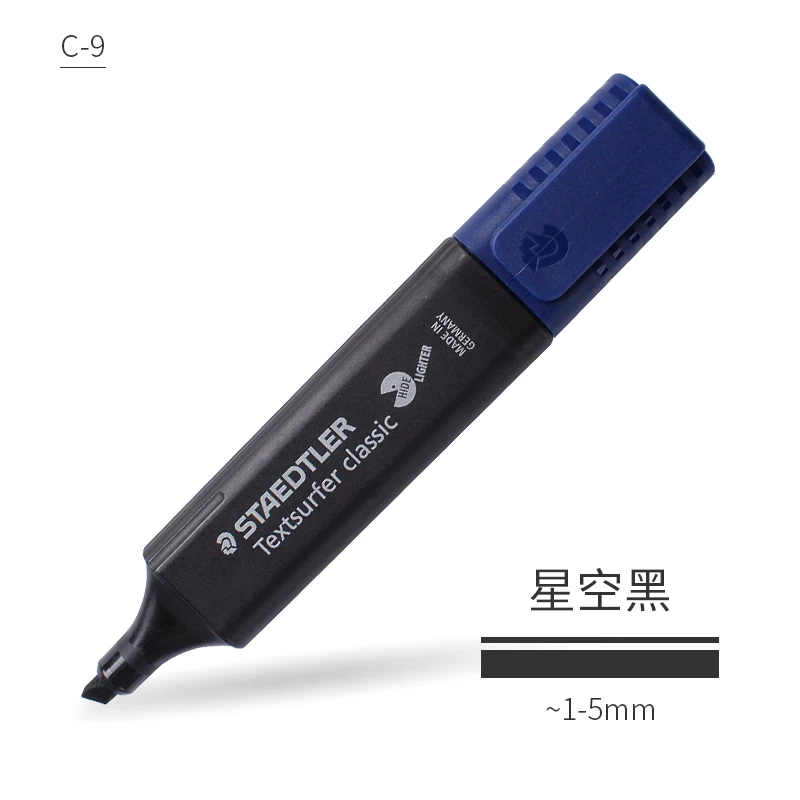 1 шт. Staedtler-364 Textsurfer пастельный хайлайтер портативный маркер косой/с острым резаком неоновые, флуоресцентные 10 цветов - Цвет: Staedtler-364 c9
