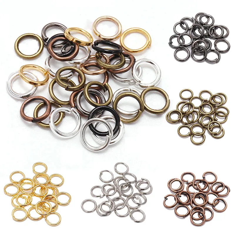 100pcs High Quality 3-12mm Gold Stainless Steel Split Jump Rings