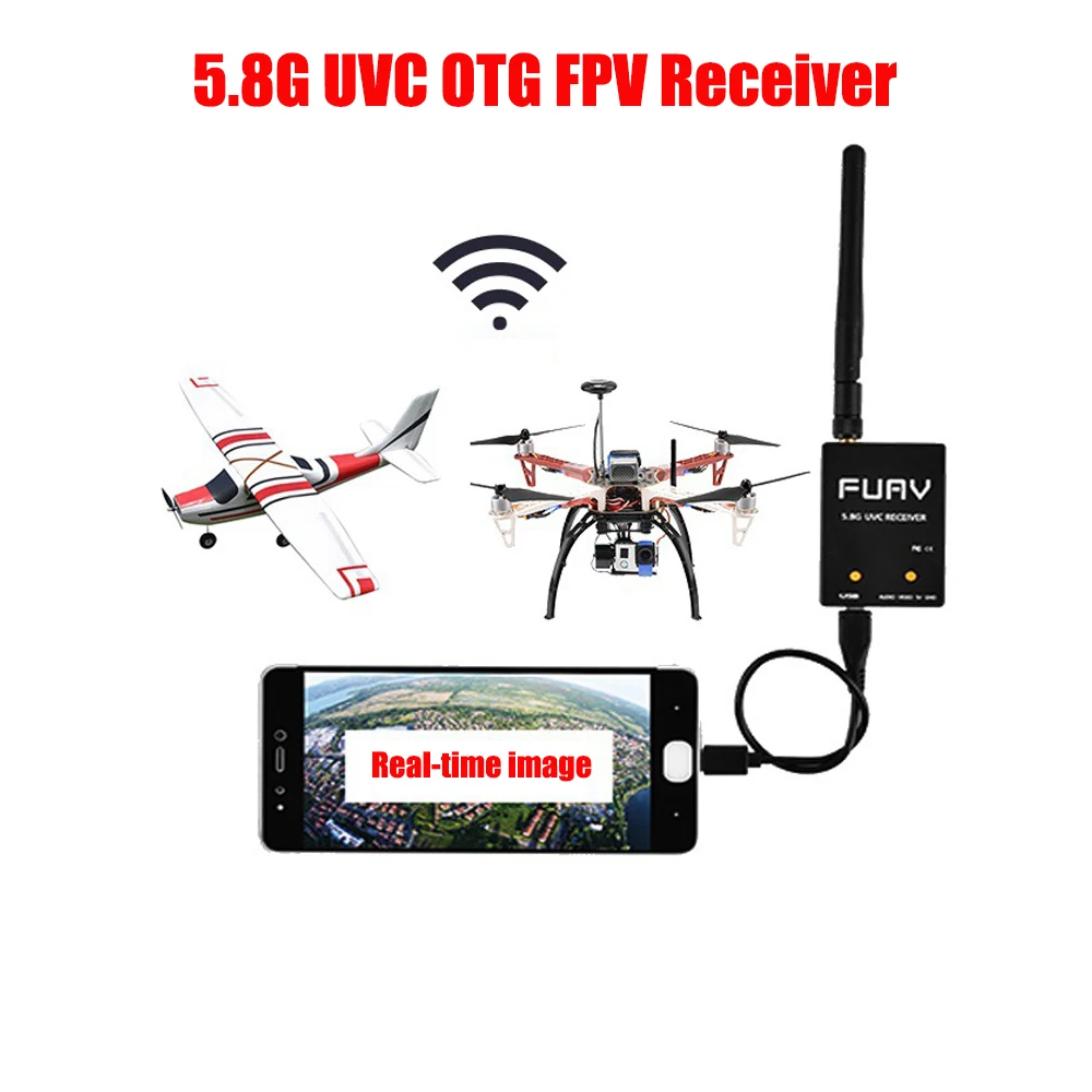 

1 шт. приемник FPV Аудио UVC OTG 5,8G 150CH полный канал для Android планшета смартфона FPV дрона DIY аксессуары