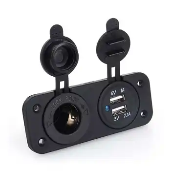 

Dual USB Car Auto Cigar Lighter Socket Splitter 12V Charger Power Adapter Outlet digital battery