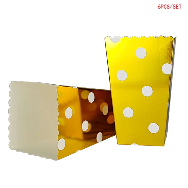 bubble roll 6pcs Popcorn Box Dot Wave Striped Pop Corn Candy/ Snack Favor Bags Wedding Kids Birthday Party Decoration Baby Shower Supplies reusable gift bags