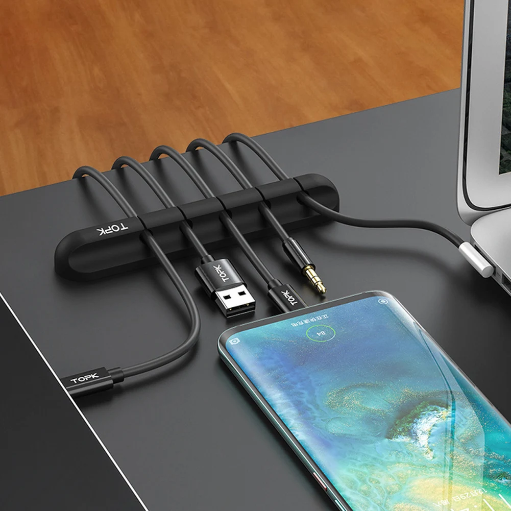 Органайзер для кабеля, силиконовый usb-кабель, устройство для сматывания и управления, зажимы для кабеля, держатель для мыши, провода для наушников