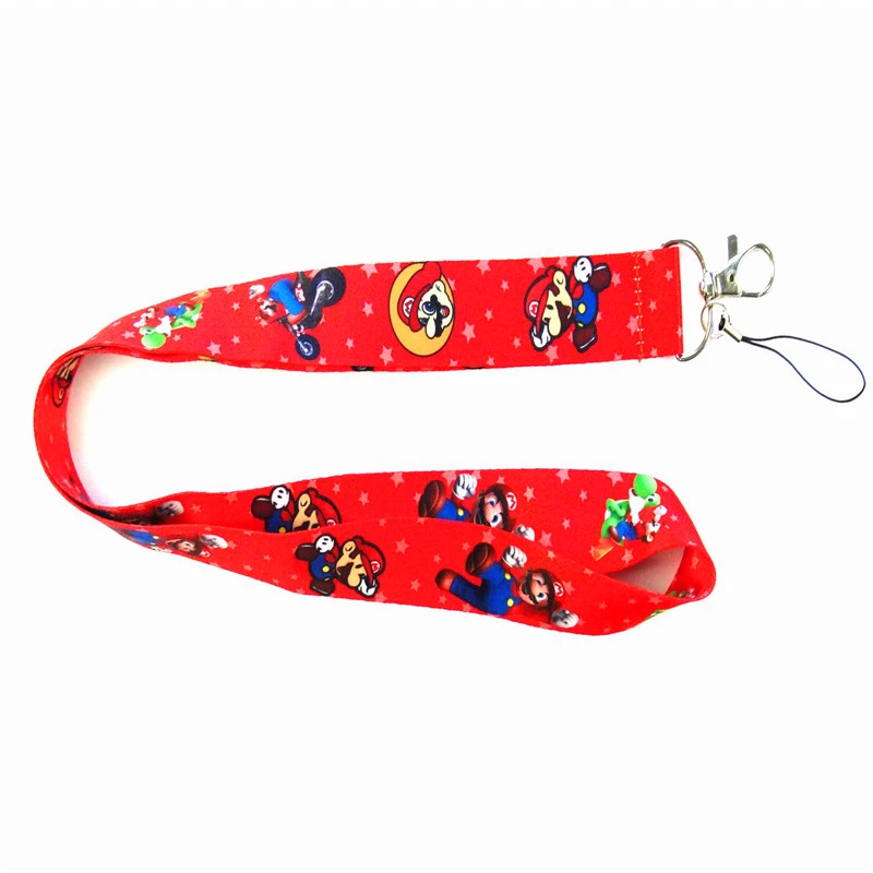 New cartoon pattern neck lanyard keychain ID card gym mobile phone belt USB badge clip DIY sling - Цвет: G