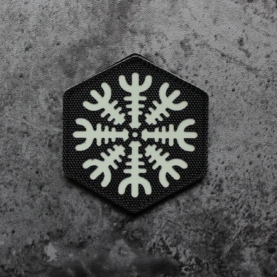 Фосфоресцирующий шестигранный викинговый компас Vegvisir патч Скандинавская Руна Aegishjalmr IR лазерный логотип повязки Тотем тактический боевой значок - Color: No 6
