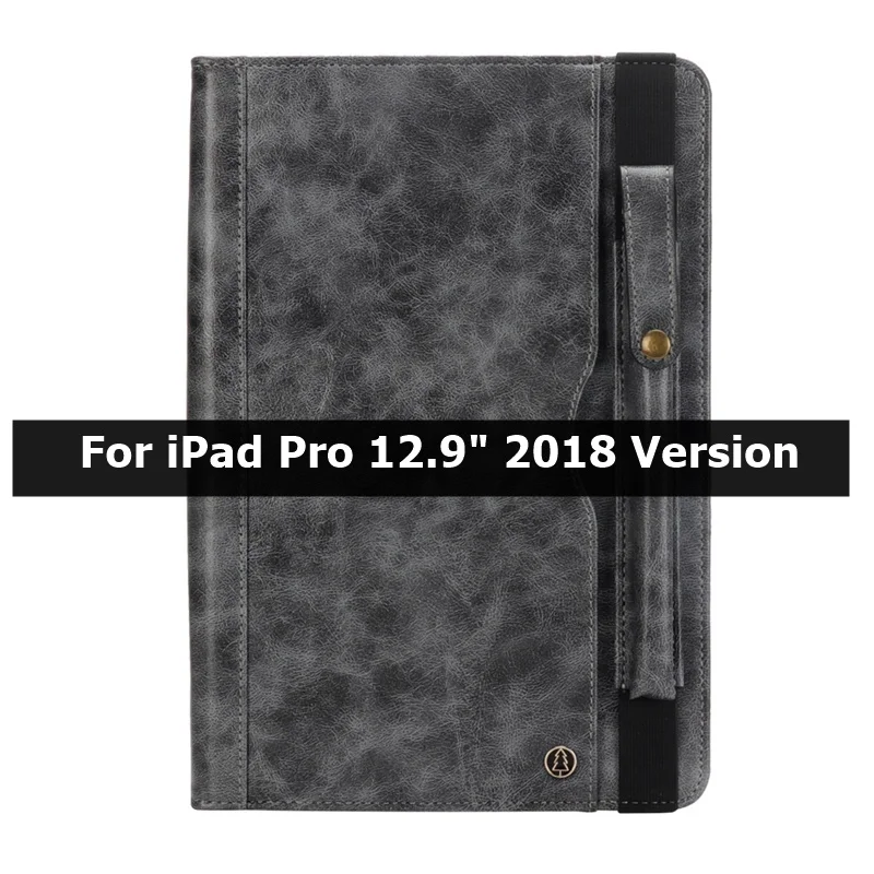 Чехол для iPad Pro 12,9 чехол с держателем для карандашей смарт-кожаная сумка с отделением для карт Чехол для iPad Pro 12," Чехол - Цвет: Gray B