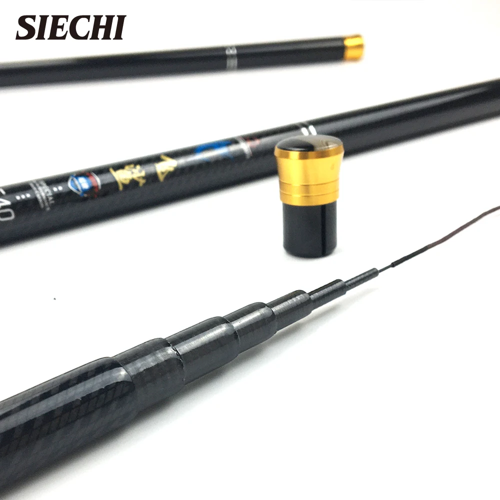 SIECHI Carbon Fiber Telescopic Fishing Rod Ultra-light Stream Hand Pole  Carp Feeder Fishing Pole Tenkara 3.6-7.2m vara de pesca