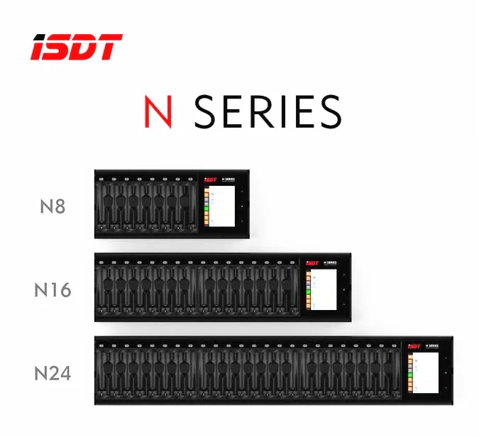 ISDT N8 N16 N24 AA AAA зарядное устройство DC Смарт зарядное устройство для батареи Li-lon LiHv Ni-MH Ni-Cd LiFePO4