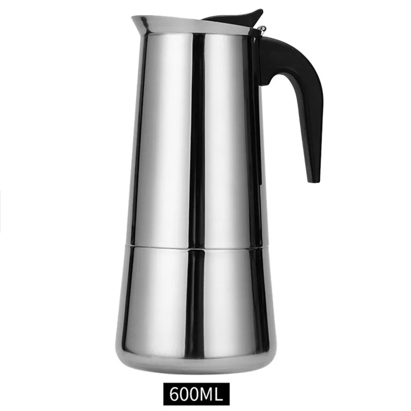 600ml Straight cup Нержавеющая сталь Mocha Эспрессо кофеварка Европейский ручной чайник кофе кофейник кофейная чашка с фильтром Перколятор - Цвет: 600ml Straight cup