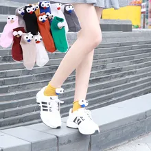 Милые и интересные женские носки с объемными большими глазами для девочек, Осенние хлопковые Теплые повседневные носки