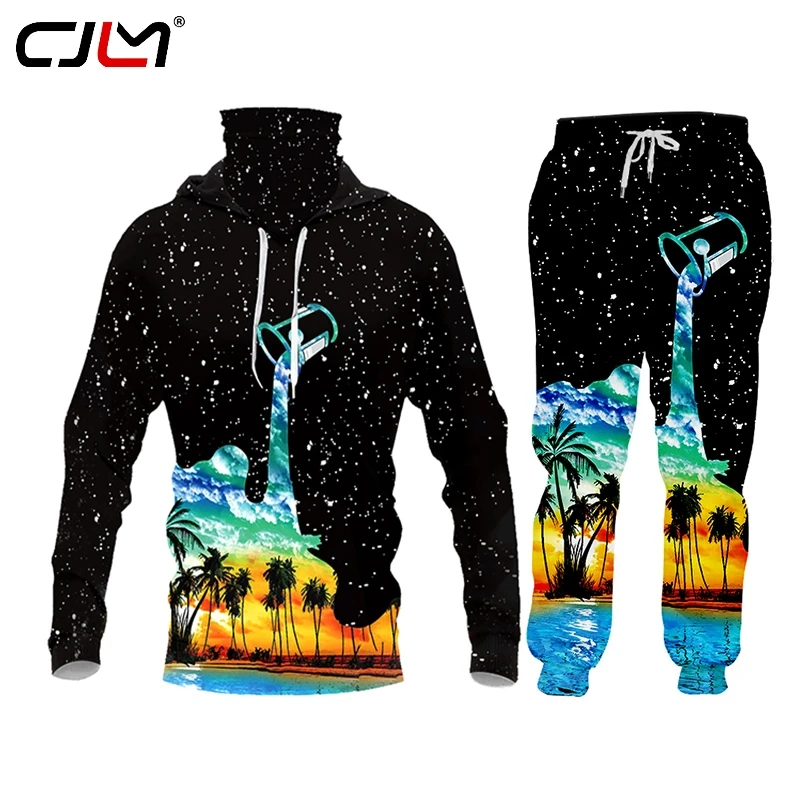 CJLM 3D Men/woman Starry Sky Water Cup Creative Hot Tracksuit Winter Hoodies Polo T-shirt Trousers Clothing Winter Jacket davidoff cool water woman sea rose 30
