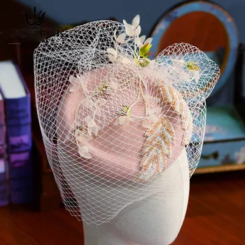 

Elegant Retro Linen Mesh Hat Headdress Wedding Party Hat for Women Fashion Fascinator Wedding Party Hat Veil Bridal Accessories