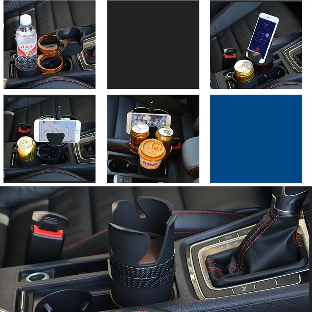 Multifunction Car Drinking Bottle Holder Rotatable Water Cup Holder Sunglasses Phone Organizer